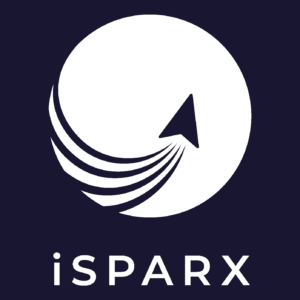 circular pattern with ship shape in centre. iSPARX below