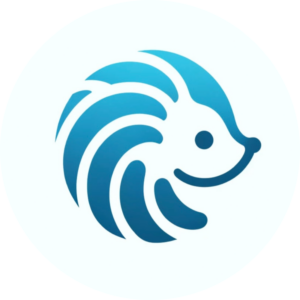 simplified blue hedgehog profile design